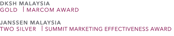 DKSH MALAYSIA GOLD | MARCOM Award JANSSEN malaysia TWO SILVER | SUMMIT MARKETING EFFECTIVENESS AWARD