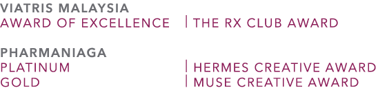 Viatris malaysia Award of Excellence | THE RX Club Award PHARMANIAGA PLATINUM | HERMES CREATIVE AWARD GOLD | MuSE Cre...